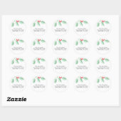 Kerst Holly retouradres Ronde Sticker (Vel)