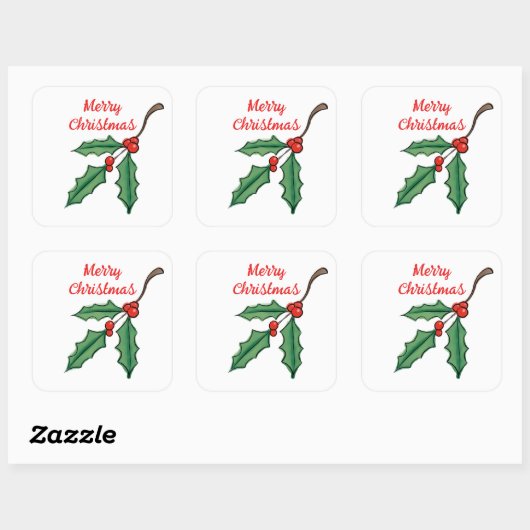 Kerst Holly Stickers (Vel)