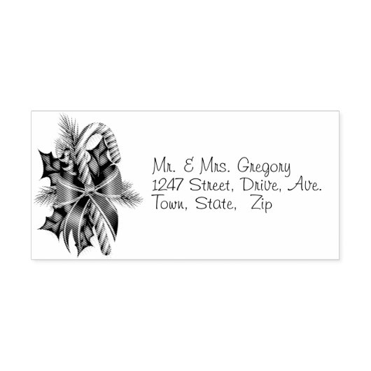 Kerst Holly Suikerstoklint Rubberstempel (Afrduk)