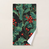Kerst Holly takken en bessen Bad Handdoek (Handdoek)