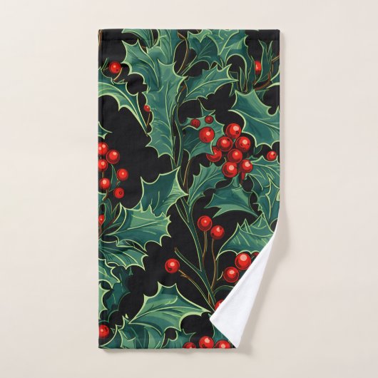 Kerst Holly takken en bessen Bad Handdoek (Handdoek)
