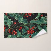 Kerst Holly takken en bessen Bad Handdoek (Handdoek)