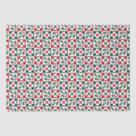 Kerst Holly verlaat Geo Quilt Tissuepapier