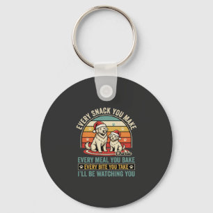 Kerst hond liefhebbers snack kijken sleutelhanger