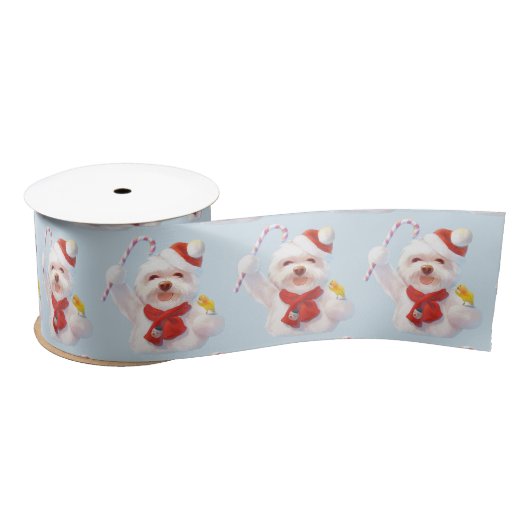 Kerst Hond met Candy Cane Lint (Spoel)