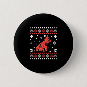 Kerst Hond Patroon Franse Bulldog Eigenaar 1 Ronde Button 5,7 Cm