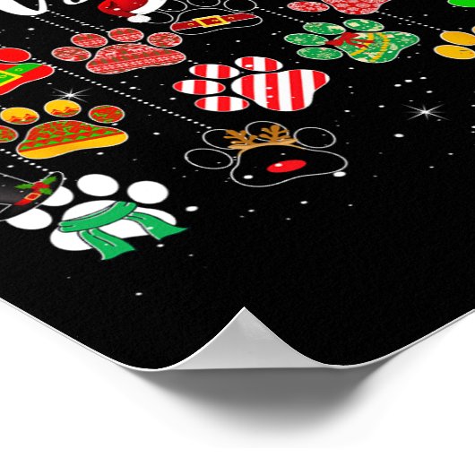 Kerst Hond Paw Print Buffalo Plaid Lelijke Kerstmi (Hoek)