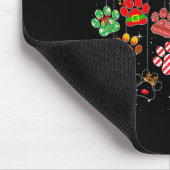 Kerst Hond Paw Print Buffalo Plaid Lelijke Kerstmi Muismat (Hoek)