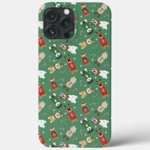 Kerst Honden Patroon Rood Groen iPhone 13 Pro Max Hoesje
