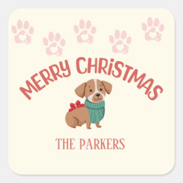 Kerst Hondenliefhebber Gift Label Sticker – Person