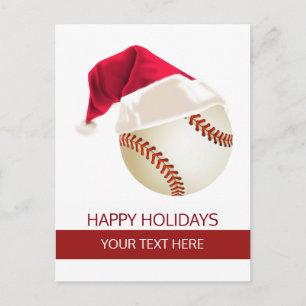 Kerst honkbal Bal Kerstman Hoed kerstkaarten Feestdagenkaart