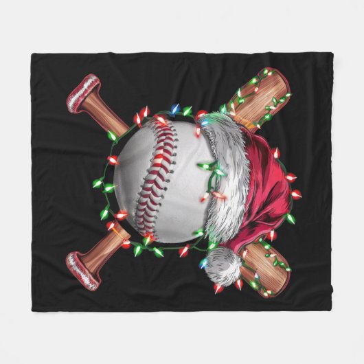 Kerst honkbal kerstman sporten Kerstmis vakantie Fleece Deken (Voorkant (Horizontaal))