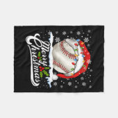 Kerst Honkbal Santa Hat Xmas Boys Mannen Fleece Deken (Voorkant (Horizontaal))