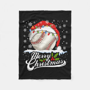 Kerst Honkbal Santa Hat Xmas Boys Mannen Fleece Deken