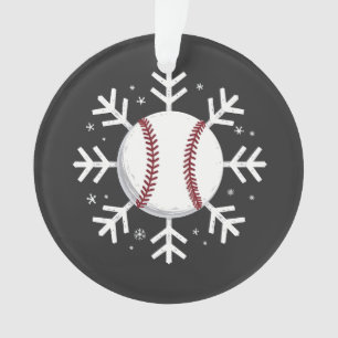 Kerst Honkbal Sneeuwvlok Sport Hit home run Ornament
