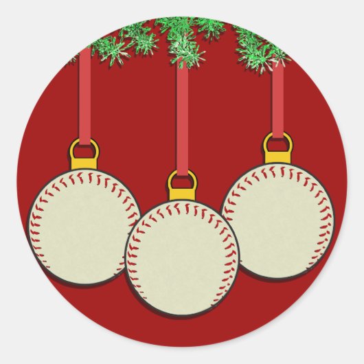 Kerst Honkbal Stickers (Voorkant)