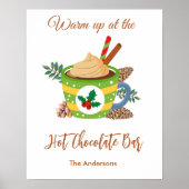 Kerst Hot Cacao Chocolade Bar Teken Poster (Voorkant)