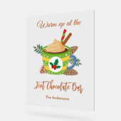 Kerst Hot Cacao Chocolade Bar Teken Poster (Hoek)