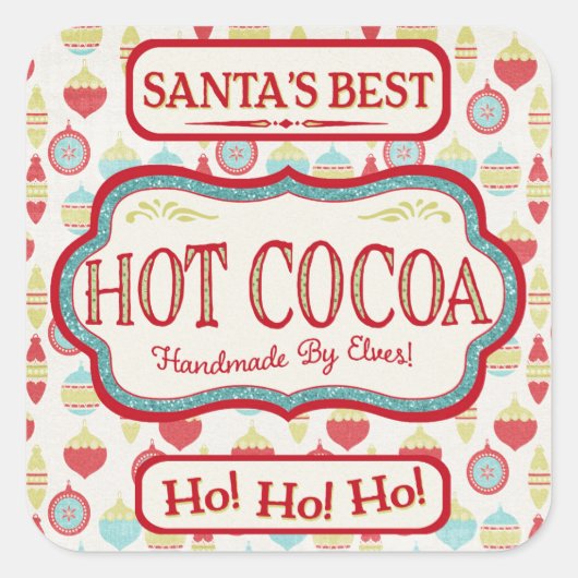 Kerst Hot Cacao Chocolade Stickers (Voorkant)