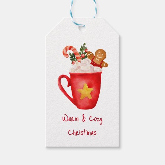 kerst Hot-cacao Cookie Holiday Drink Cadeaulabel (Voorkant)