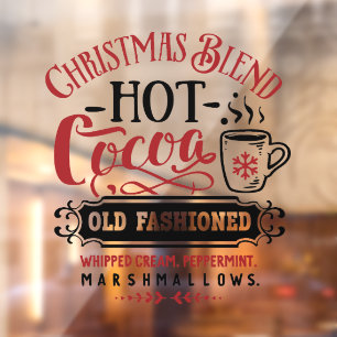 Kerst Hot cacao ouderwets Raamsticker
