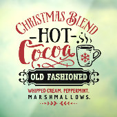 Kerst Hot cacao ouderwets Raamsticker (Vel 3)