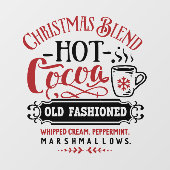 Kerst Hot cacao ouderwets Raamsticker (Vel)