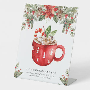 Kerst Hot Chocolate Bar Signature Drink Bord Reclamebord Met Voetstuk