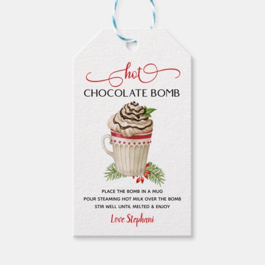 Kerst Hot Chocolate Bomb Labels Cadeaulabel (Voorkant)