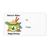 Kerst Hot Chocolate Cacao Groen Wit Etiket (Voorkant)