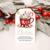 Kerst Hot Cocoa Waterverf Cadeaulabel