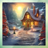 Kerst Huis Window Cling Raamsticker (Vel 3)