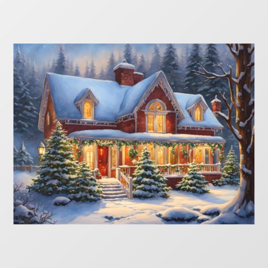 Kerst Huis Window Cling Raamsticker (Vel)