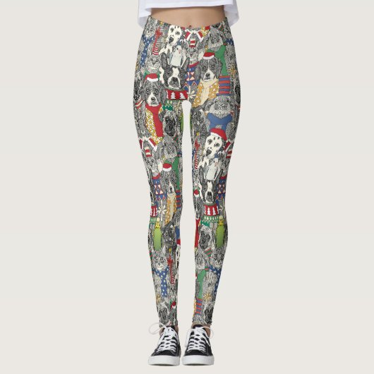 Kerst Huisdieren Leggings (Voorkant)