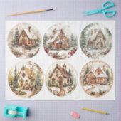 Kerst huisje rondes tissuepapier (Craft)