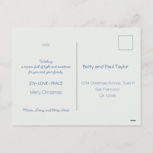 Kerst hulst en bloemblaadjes tegels lijst feestdagenkaart (Achterkant)