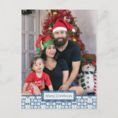 Kerst hulst en bloemblaadjes tegels lijst feestdagenkaart (Voorkant)