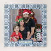 Kerst hulst en bloemblaadjes tegels lijst legpuzzel (Verticaal)