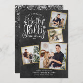 Kerst Hulst Pret Foto Collage Krijtbord Feestdagenkaart (Voorkant / Achterkant)