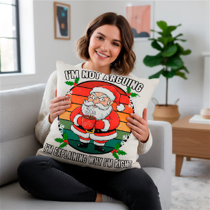 Kerst humor huis decor grap boze kerstman kussen