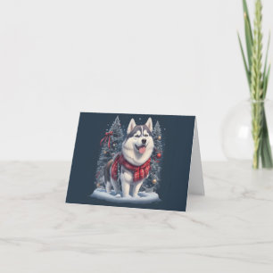 Kerst Husky Hond Magic Xmas Vakantie Geest Bedankkaart