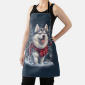 Kerst Husky Hond Magic Xmas Vakantie Geest Schort (Insitu)