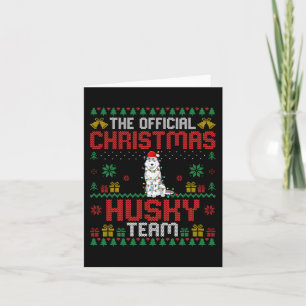 Kerst Husky Team - Husky Dragen Santa Hoed Xma Kaart