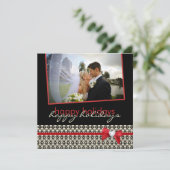 Kerst Huwelijk Dank Je Foto Kaart (Staand voorkant)
