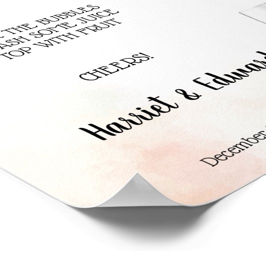 Kerst Huwelijk Mimosa Bar Bruidsborrel Poster (Hoek)