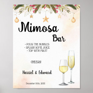 Kerst Huwelijk Mimosa Bar Bruidsfeest Poster
