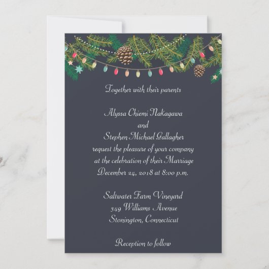 Kerst Huwelijks Krijtbord Huwelijksuitnodiging Kaart (Voorkant)