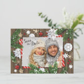 Kerst Huwelijksfoto Save the Date (Staand voorkant)