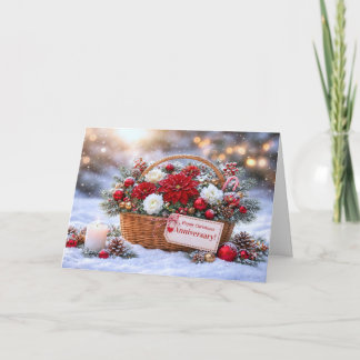 Kerst Huwelijksjubileum Mooie Boeket Kaart