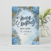 Kerst Hydrangea Denneappels Feestdagenkaart (Staand voorkant)